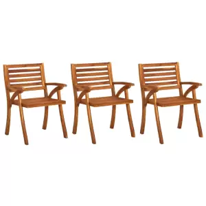 Scaune de grădină cu perne, 3 buc., lemn masiv de acacia - Luați loc pentru o cină minunată în aer liber sau pur și simplu relaxați-vă și bucurați-vă de vremea frumoasă, cu aceste scaune de masă din lemn masiv...