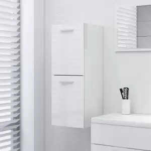 Dulap de baie, alb extralucios, 30x30x80 cm, lemn prelucrat - Cu acest dulap de baie, puteți crea spațiu de depozitare suplimentar, oferind băii dvs. un aspect deosebit și ordonat. Liniile simple și designul eleg...