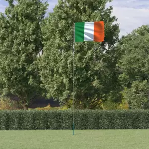 Steag Irlanda și stâlp din aluminiu, 5,55 m - Combinând stâlpul telescopic cu steagul Irlandei, acest set de steag național va deveni elementul de atracție din grădina dvs., la petreceri sau la ev...