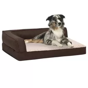 Saltea ergonomică pat de câini maro 60x42 cm aspect in /fleece - Oferiți animalului dvs. un loc confortabil unde să doarmă noaptea și să tragă un pui de somn în timpul zilei, cu această saltea de pat pentru câini. F...