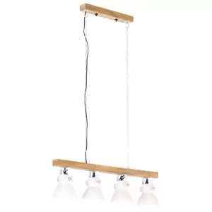 Lampă suspendată industrială, alb, lemn de mango, E27 - Această lampă suspendată, cu un abajur cu diametru de 17 cm, este cu siguranță un punct de atracție în camera de zi, sufragerie, bucătărie sau în alte...