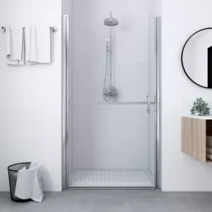 Ușă de duș, 91 x 195 cm, sticlă securizată - Această ușă modernă de duș aduce o notă estetică de simplitate în baia dvs.! Oferă un stil rafinat cu materiale premium pentru a crea un compartiment...