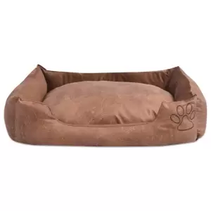 Pat pentru câini cu pernă, bej, mărime S, piele ecologică PU - Acest pat pentru câini va oferi animalelor de companie un loc cald și confortabil pentru a se cuibări. Este ideal pentru utilizare în interior, dar po...