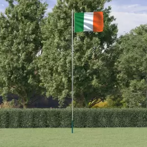 Steag Irlanda și stâlp din aluminiu, 6,23 m - Combinând stâlpul secțional cu steagul Irlandei, acest set de steag național va deveni elementul de atracție din grădina dvs., la petreceri sau la eve...