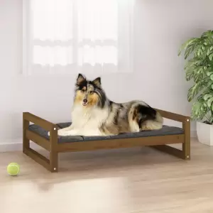 Pat pentru câini, maro miere, 95,5x65,5x28 cm lemn masiv de pin - Acest pat foarte modern pentru câini le va oferi prietenilor dvs. blănoși un loc confortabil în care să se ghemuiască. Lemn masiv de pin: Lemnul masiv...