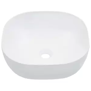 Chiuvetă de baie, alb, 42,5x42,5x14,5 cm, ceramică - Fabricată din ceramică, această chiuvetă pătrată va aduce o notă elegantă și mereu la modă în orice baie, spălătorie, vestiar sau toaletă. Chiuveta de...