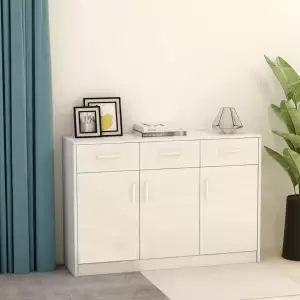 Servantă, alb, 110 x 30 x 75 cm, PAL - Această servantă, cu un design minimalist, va aduce o completare practică și decorativă pentru casa dvs. Având 3 sertare și 3 uși, servanta oferă un s...