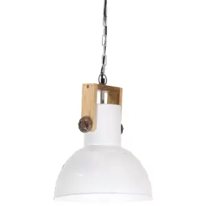 Lampă suspendată industrială 25 W alb, 32 cm, mango E27, rotund - Această lampă suspendată industrială, cu o lungime totală de 144 cm și un diametru de 32 cm al abajurului, este cu siguranță un punct de maximă atracț...