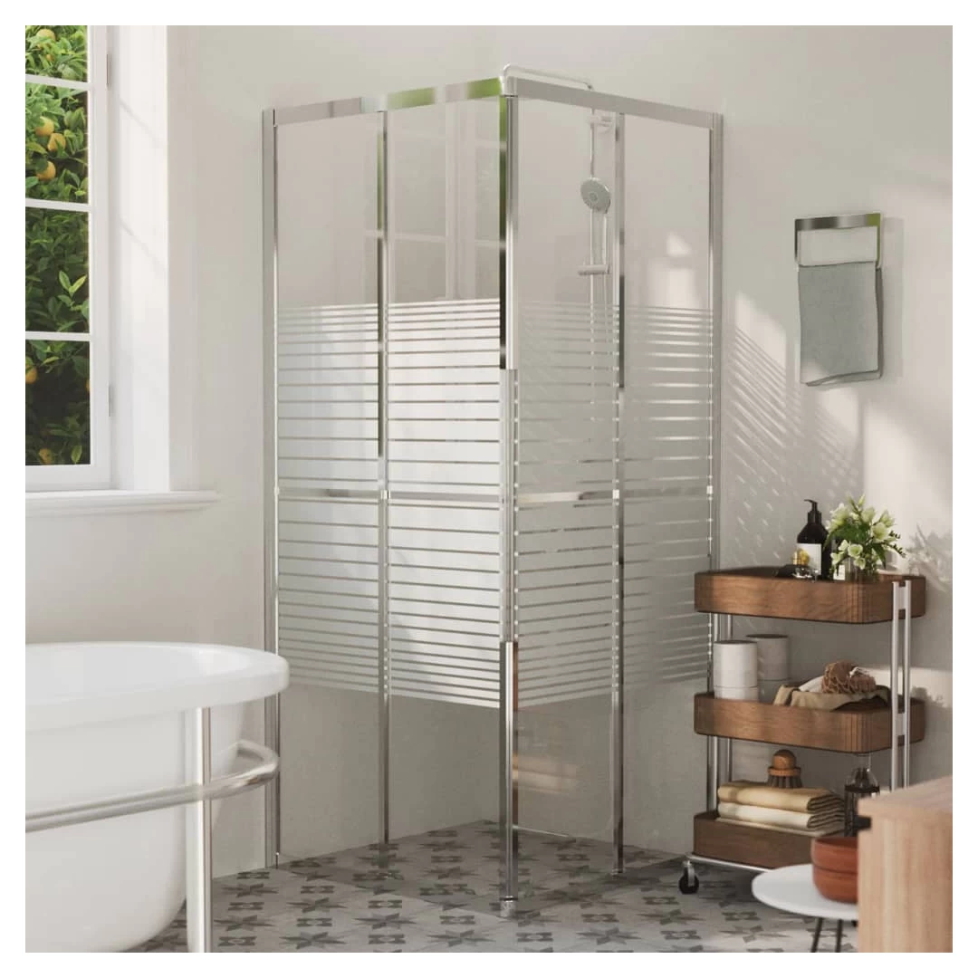 Cabină de duș, 80x80x180 cm, ESG - Această cabină de duș combină stilul cu funcționalitatea și se va potrivi perfect în decorul băii dvs. Profilul din aluminiu și panourile laterale din...