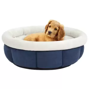 Pat pentru câini, albastru, 59x59x24 cm - Acest pătuț rotund pentru câini va oferi animalelor de companie un loc cald și confortabil pentru a se cuibări. Este ideal pentru utilizare în interio...