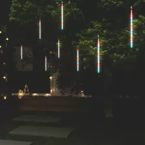 Lumini de meteoriți 8 buc. colorat 30 cm 192 LED-uri int./ext. - Aceste lumini de meteoriți sunt perfecte pentru petreceri în aer liber, Crăciun, nunți și orice alt eveniment la care doriți să adăugați o strălucire....