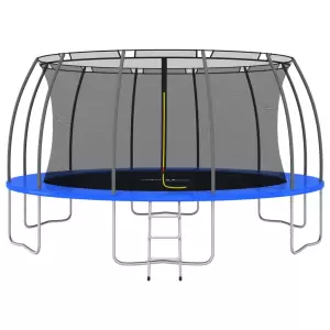 Set trambulină rotundă, 488x90 cm, 150 kg - Distrați-vă mult și săriți pe această trambulină rotundă! Setul nostru cu trambulină include o plasă de siguranță, o scară de intrare și o copertină d...