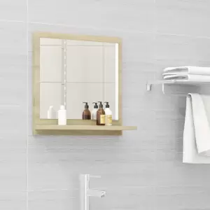 Oglindă de baie, stejar sonoma, 40 x 10,5 x 37 cm, PAL - Adăugați o notă de plăcere estetică în baia dvs. cu această oglindă, care adaugă un stil contemporan oricărei camere! Oglinda de perete este realizată...