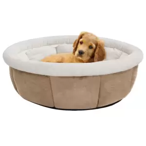 Pat pentru câini, bej, 59x59x24 cm - Acest pătuț rotund pentru câini va oferi animalelor de companie un loc cald și confortabil pentru a se cuibări. Este ideal pentru utilizare în interio...