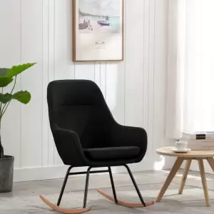 Scaun balansoar, negru, material textil - Acest scaun balansoar, cu un design modern, aduce o senzație de căldură și confort spațiului dvs. de locuit. Balansoarul este tapițat cu material text...