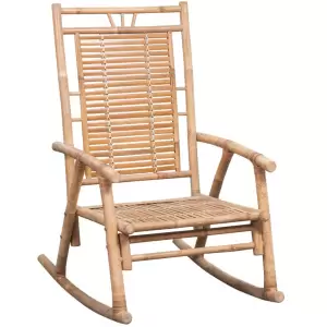 Balansoar cu pernă, bambus - Acest scaun balansoar din bambus este o alegere excelentă pentru momente de relaxare în grădina sau curtea dvs. interioară. Fabricat din lemn masiv de...