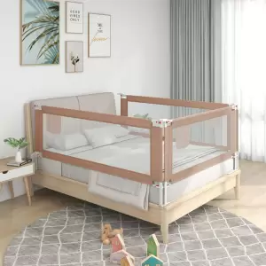 Balustradă de protecție pat copii, gri taupe, 160x25 cm, textil - Această balustradă de pat oferă o protecție optimă împotriva căderii și asigură vise dulci pentru micuțul dvs. Fabricată din țesătură de poliester lav...