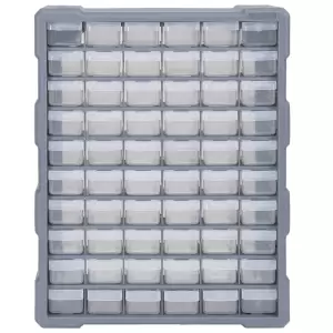 Organizator cu 60 de sertare, 38 x 16 x 47,5 cm - Acest organizator cu 60 de sertare este un element absolut necesar, fiind conceput pentru a stoca cu grijă o mare varietate de articole. Poate fi folo...