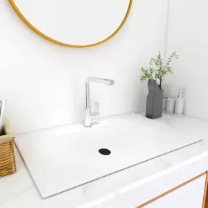 Chiuvetă încorporată, alb, 600 x 460 x 130 mm, SMC - Această chiuvetă încorporată aduce o completare perfectă pentru baia, spălătorul sau toaleta dvs. Chiuveta de toaletă servește drept vas pentru utiliz...