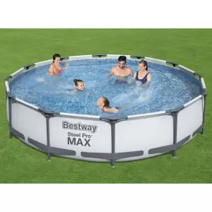 Bestway Set de piscină Steel Pro MAX, 366 x 76 cm - Acest set de piscină Steel Pro MAX de la Bestway vă oferă o soluție foarte practică pentru a înota în grădină pe timp de vară.  Piscina rotundă este f...