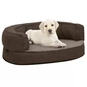 Saltea ergonomică pat de câini maro, 60x42 cm, aspect in/fleece - Oferiți animalului dvs. un loc confortabil unde să doarmă noaptea și să tragă un pui de somn în timpul zilei, cu această saltea de pat pentru câini. F...