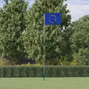 Steag Europa și stâlp din aluminiu, 5,55 m - Combinând stâlpul telescopic cu steagul Europei, acest set de steag național va deveni elementul de atracție din grădina dvs., la petreceri sau la eve...