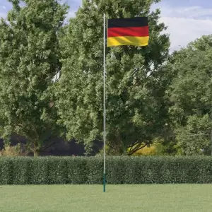 Steag Germania și stâlp din aluminiu, 6,23 m - Combinând stâlpul secțional cu steagul Germaniei, acest set de steag național va deveni elementul de atracție din grădina dvs., la petreceri sau la ev...