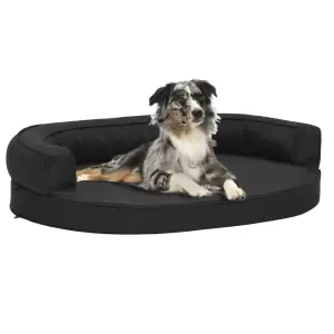 Saltea ergonomică pat de câini, negru, 75x53 cm, aspect de in - Oferiți animalului dvs. un loc confortabil unde să doarmă noaptea și să tragă un pui de somn în timpul zilei, cu această saltea de pat pentru câini. F...