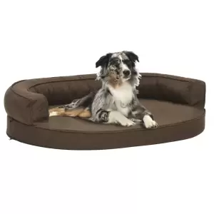 Saltea ergonomică pat de câini, maro, 75x53 cm aspect in/fleece - Oferiți animalului dvs. un loc confortabil unde să doarmă noaptea și să tragă un pui de somn în timpul zilei, cu această saltea de pat pentru câini. F...