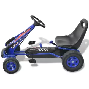 Mașină Go Kart cu scaun reglabil, albastru - Copiii dvs. se vor distra de minune plimbându-se peste tot cu această mașinuță kart cu pedale. Această mașinuță kart este potrivită pentru copiii de p...