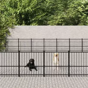 Padoc pentru câini de exterior, 84,68 m², oțel - Oferiți-i siguranță și confort cățelușului dvs. cu acest padoc pentru câini. Padoc pentru câini totul într-unul: Acest padoc versatil are multiple uti...