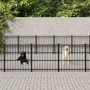 Padoc pentru câini de exterior, 37,64 m², oțel - Oferiți-i siguranță și confort cățelușului dvs. cu acest padoc pentru câini. Padoc pentru câini totul într-unul: Acest padoc versatil are multiple uti...