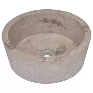 Chiuvetă, gri, Ø40x15 cm, marmură - Această chiuvetă din marmură emană un farmec modern și va fi un adevărat punct de atracție în baia sau în toaleta dumneavoastră. Acest lavoar deosebit...