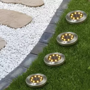 HI Set de lămpi solare cu LED-uri de grădină, 4 buc. - Setul de 4 bucăți de LED-uri solare de pământ, de la HI, este un frumos set de lumini de exterior atât pentru decorarea, cât și pentru iluminarea alei...