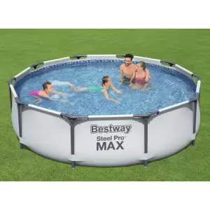 Bestway Set de piscină Steel Pro MAX, 305x76 cm - Vă veți distra cu familia și prietenii în această piscină Steel Pro MAX, de la Bestway. Forma rotundă oferă mai mult spațiu pentru înot și joacă. Pisc...