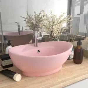 Chiuvetă lux cu preaplin, roz mat, 58,5x39 cm ceramică, oval - Acestă chiuvetă de formă ovală, realizată din ceramică premium, este o completare elegantă pentru orice baie, spălător sau toaletă. Suprafața sa mată...