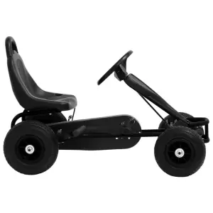 Mașinuță kart cu pedale și roți pneumatice, negru - Copiii dvs. se vor distra de minune plimbându-se peste tot cu această mașinuță kart cu pedale. Are un aspect modern și poate fi operat foarte ușor de...