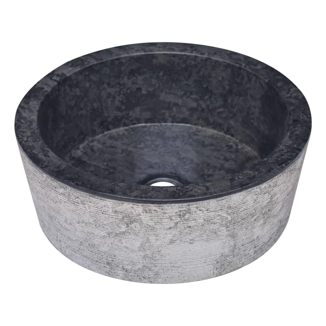 Chiuvetă, negru, Ø40x15 cm, marmură - Această chiuvetă din marmură emană un farmec modern și va fi un adevărat punct de atracție în baia sau în toaleta dumneavoastră. Acest lavoar deosebit...