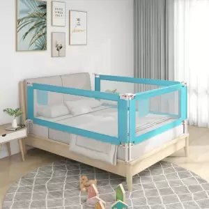 Balustradă de protecție pat copii, albastru, 150x25 cm, textil - Această balustradă de pat oferă o protecție optimă împotriva căderii și asigură vise dulci pentru micuțul dvs. Fabricată din țesătură de poliester lav...