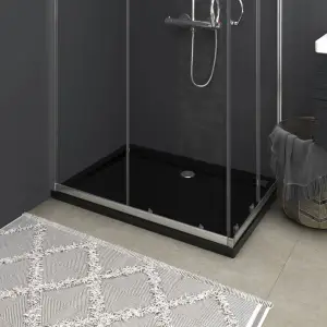 Cădiță de duș dreptunghiulară din ABS, negru, 80 x 110 cm - Această cădiță de duș, cu aspectul său simplu, lucios, va adăuga o notă modernă băii dumneavoastră. Concepută pentru a fi confortabilă, această cadă a...