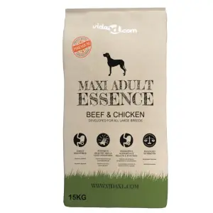 Premium Hrană câini uscată vită și pui, adulți, 2 buc., 30 kg - Această hrană de câini uscată Maxi Adult Essence, cu vită și pui, este bogată în prebiotice care susțin sănătatea sistemului digestiv al câinelui dvs....