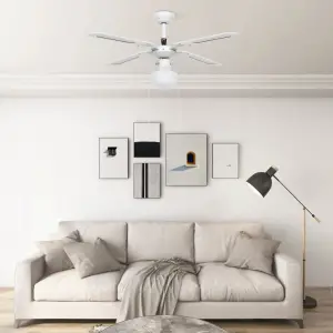 Ventilator de tavan cu iluminare, alb, 106 cm - Fie că sunteți în căutarea unei modalități de a vă răcori în zilele călduroase, fie că doriți să vă luminați interiorul, acest ventilator de tavan vă...