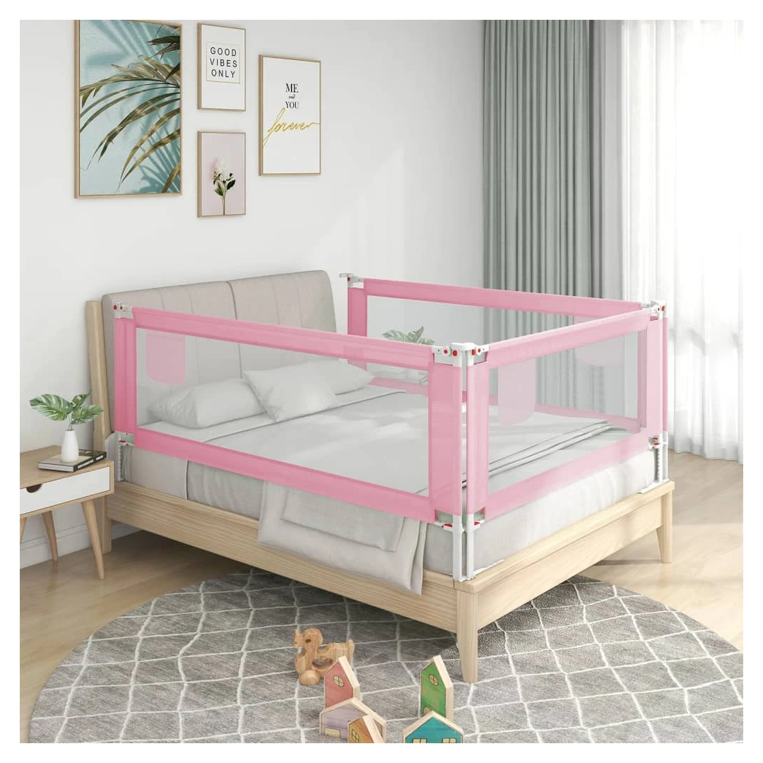 Balustradă de protecție pat copii, roz, 140x25 cm, textil - Această balustradă de pat oferă o protecție optimă împotriva căderii și asigură vise dulci pentru micuțul dvs. Fabricată din țesătură de poliester lav...