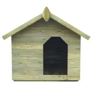Cușcă câine grădină, acoperiș detașabil, lemn pin tratat - Această cușcă de câine, din lemn, pentru grădină, va adăuga o notă de stil natural în spațiul dvs. de locuit în aer liber, datorită designului său rus...