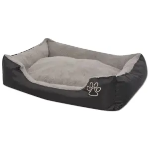 Pat pentru câini cu pernă căptușită, negru, mărime L - Acest pat pentru câini va oferi animalelor de companie un loc cald și confortabil pentru a se cuibări. Este ideal pentru utilizare în interior, dar po...