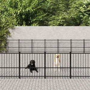 Padoc pentru câini de exterior, 67,74 m², oțel - Oferiți-i siguranță și confort cățelușului dvs. cu acest padoc pentru câini. Padoc pentru câini totul într-unul: Acest padoc versatil are multiple uti...