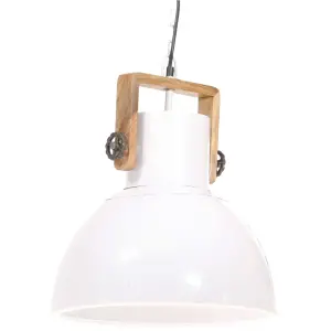 Lampă suspendată industrială, 25 W, alb, 40 cm, E27, rotund - Această lampă suspendată, cu o lungime totală de 123 cm și un diametru de 40 cm al abajurului, va fi cu siguranță un punct de maximă atracție în camer...