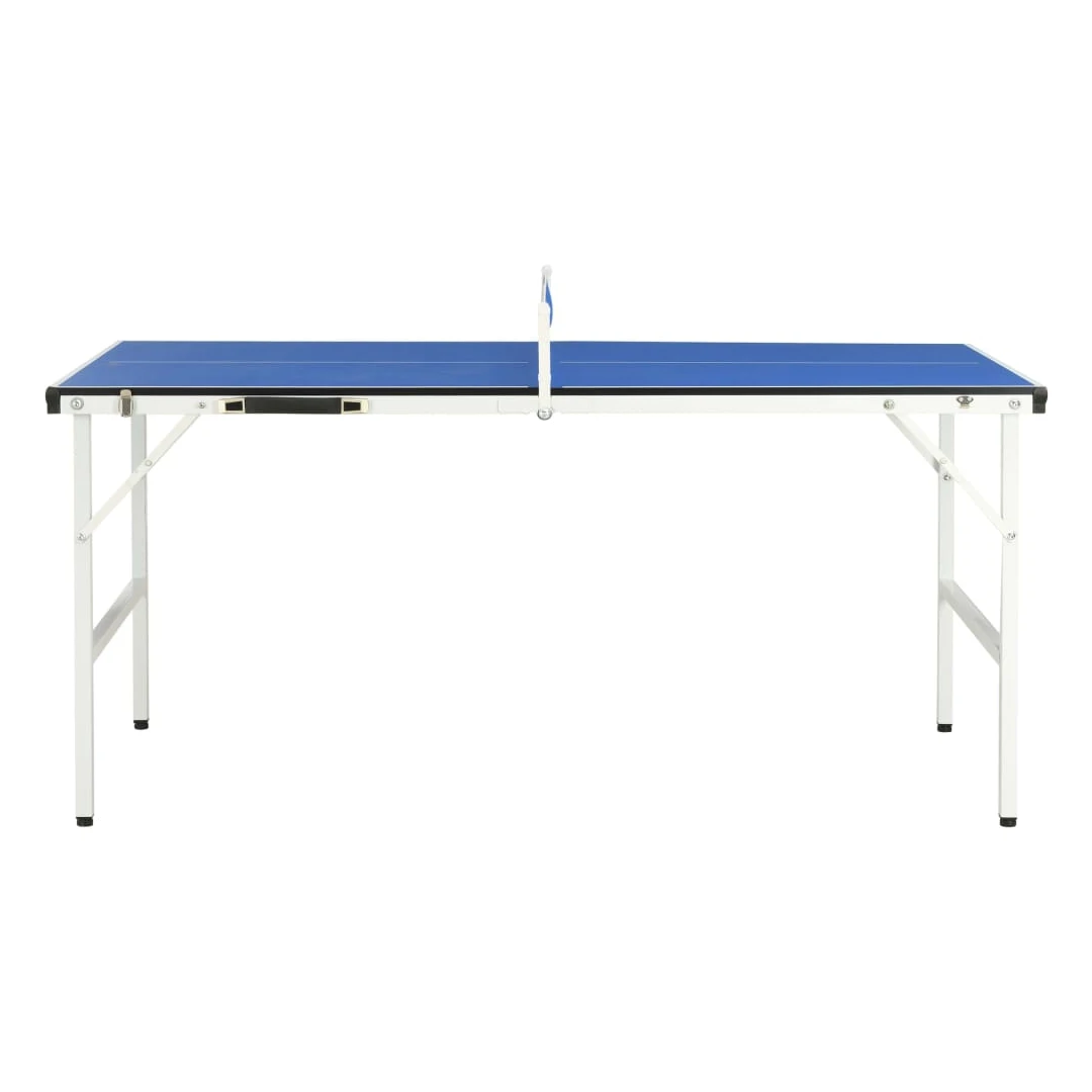 Masă de ping pong cu fileu, albastru, 152 x 76 x 66 cm - Această masă de tenis mobilă este ideală pentru orice iubitor de ping-pong constrâns de spațiu, potrivindu-se perfect aproape în orice cameră a casei...