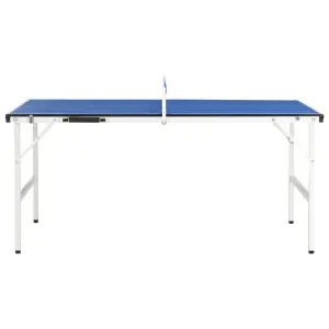 Masă de ping pong cu fileu, albastru, 152 x 76 x 66 cm - Această masă de tenis mobilă este ideală pentru orice iubitor de ping-pong constrâns de spațiu, potrivindu-se perfect aproape în orice cameră a casei...