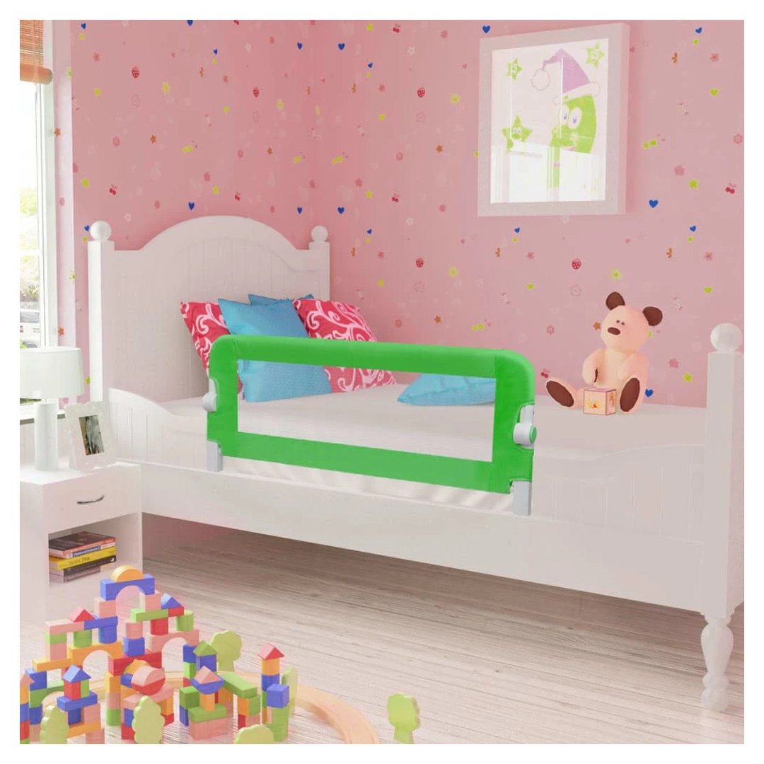Balustradă de protecție pat copii, 2 buc., verde, 102x42 cm - Această balustradă de protecție pentru pat este ideală pentru a vă asigura că micuții dvs. nu vor cădea din pat în timpul somnului. Prevăzută cu un bu...